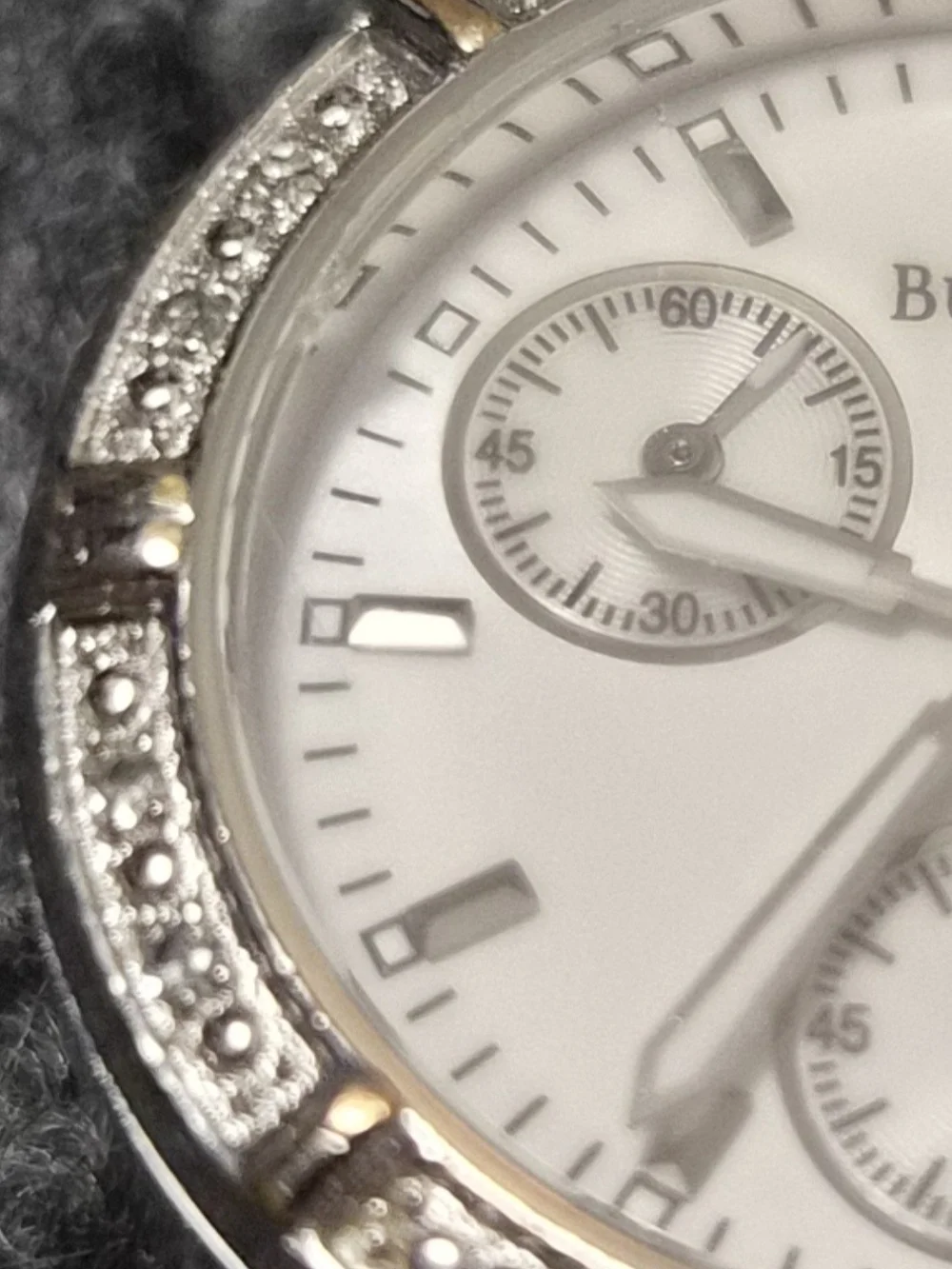 Bulova Women’s Silver Crystal Accent Chronograph Watch